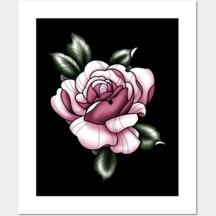 pink rose Posters and Art